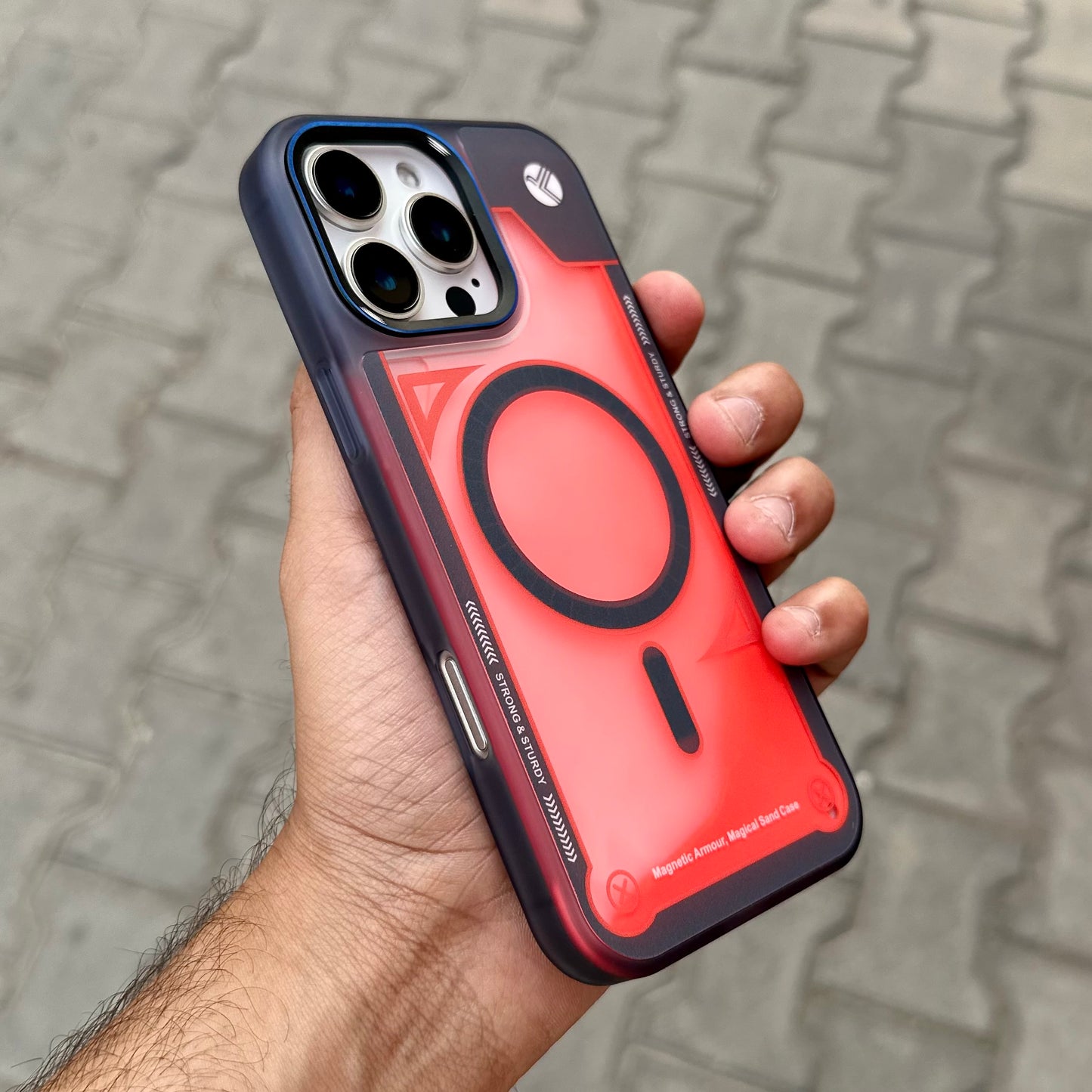 Grafix Sand Floting Case With Magsafe-Orange ( No. 1804 )