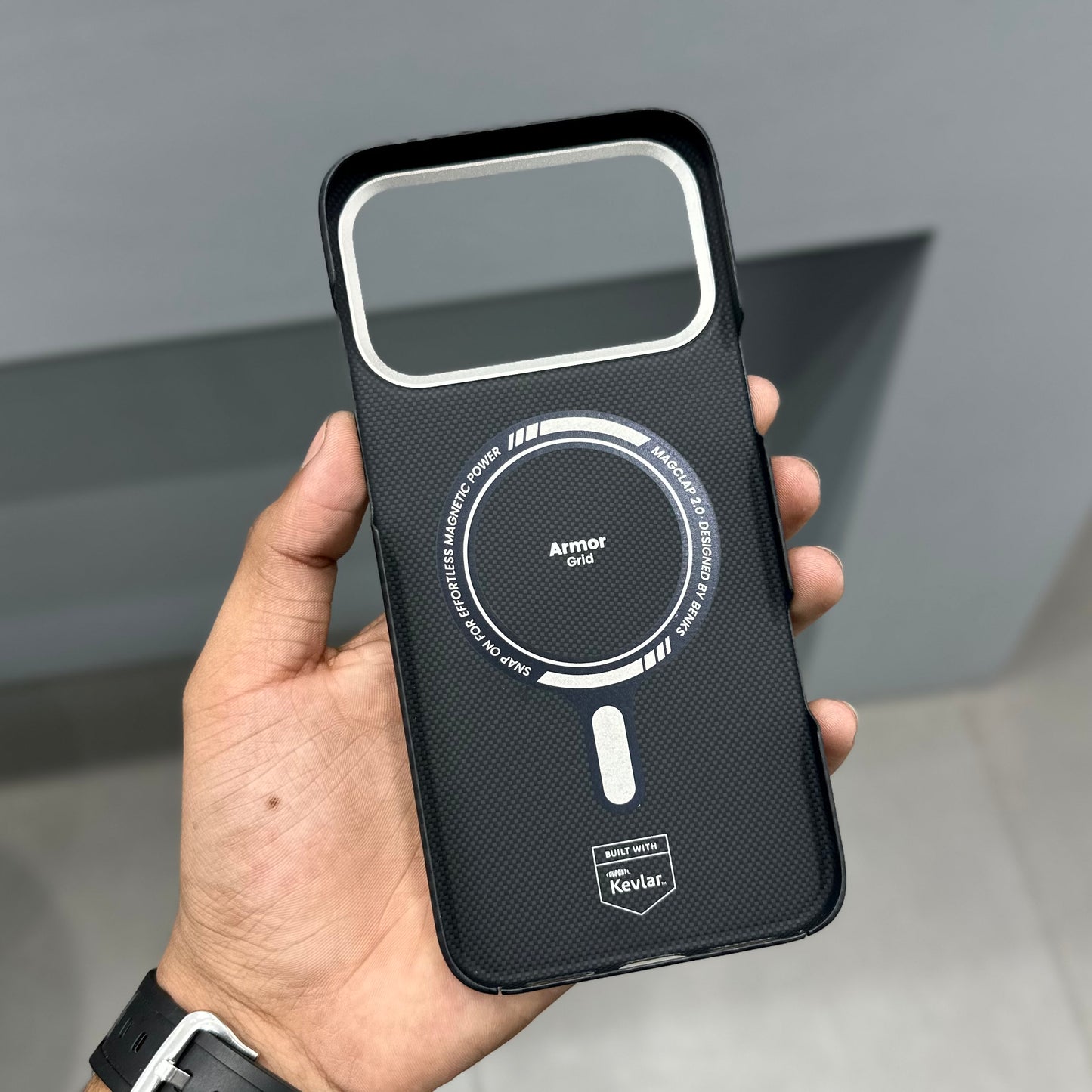 BENKS ARMOR REAL CARBON CASE MAGSAFE -BLACK ( No. 2830 )