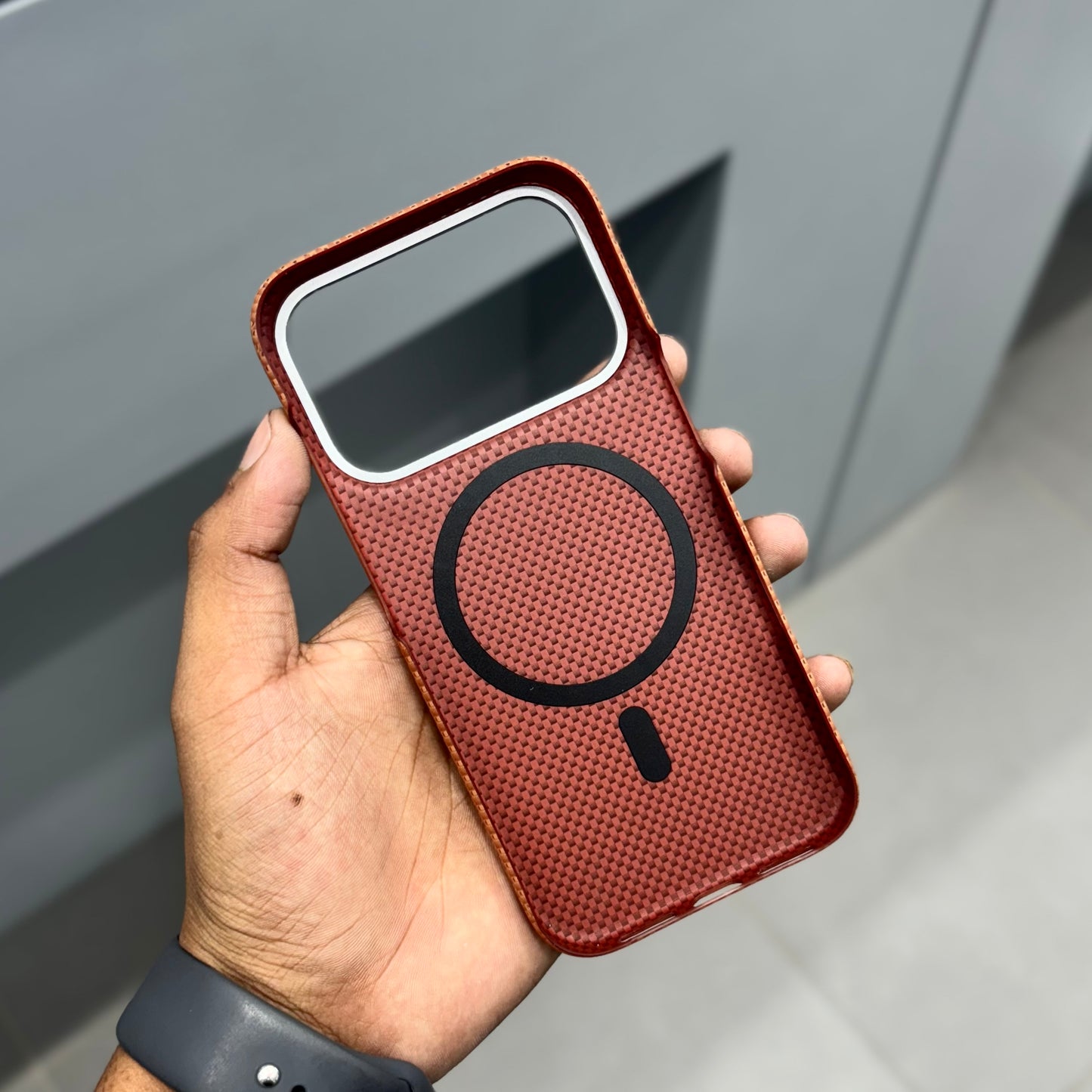 Face Design Carbon Case with Magsafe ( No. 2038 ) 17 Series-Orange
