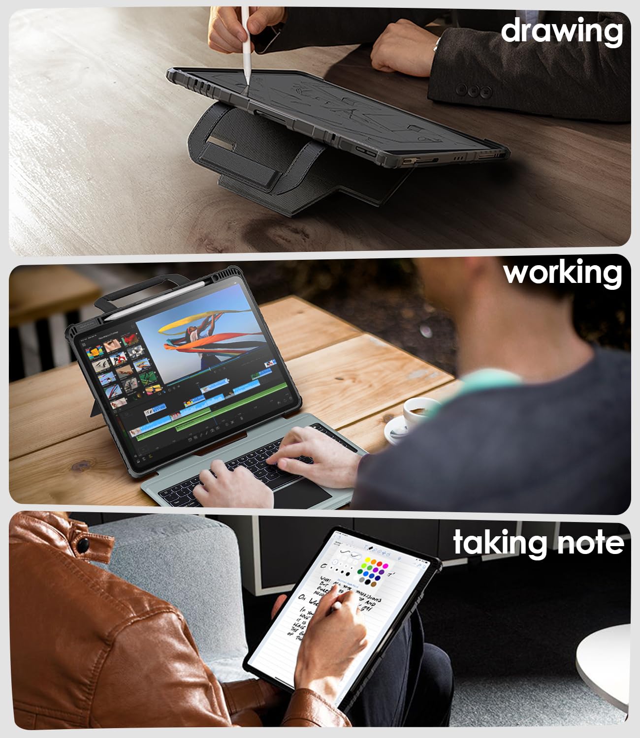 Nillkin Bumper go Keboard Case With Handle-Black ( No.1358 )