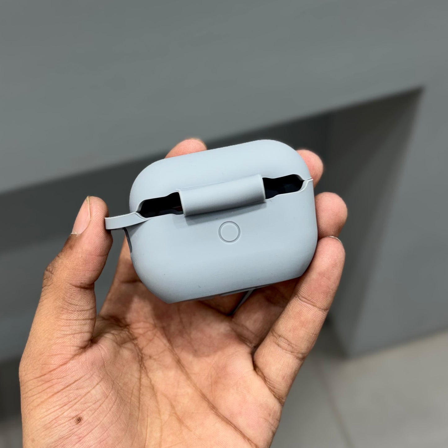 AIRPODS SILICON CASE - LIGHT GREY ( No. 2670 )