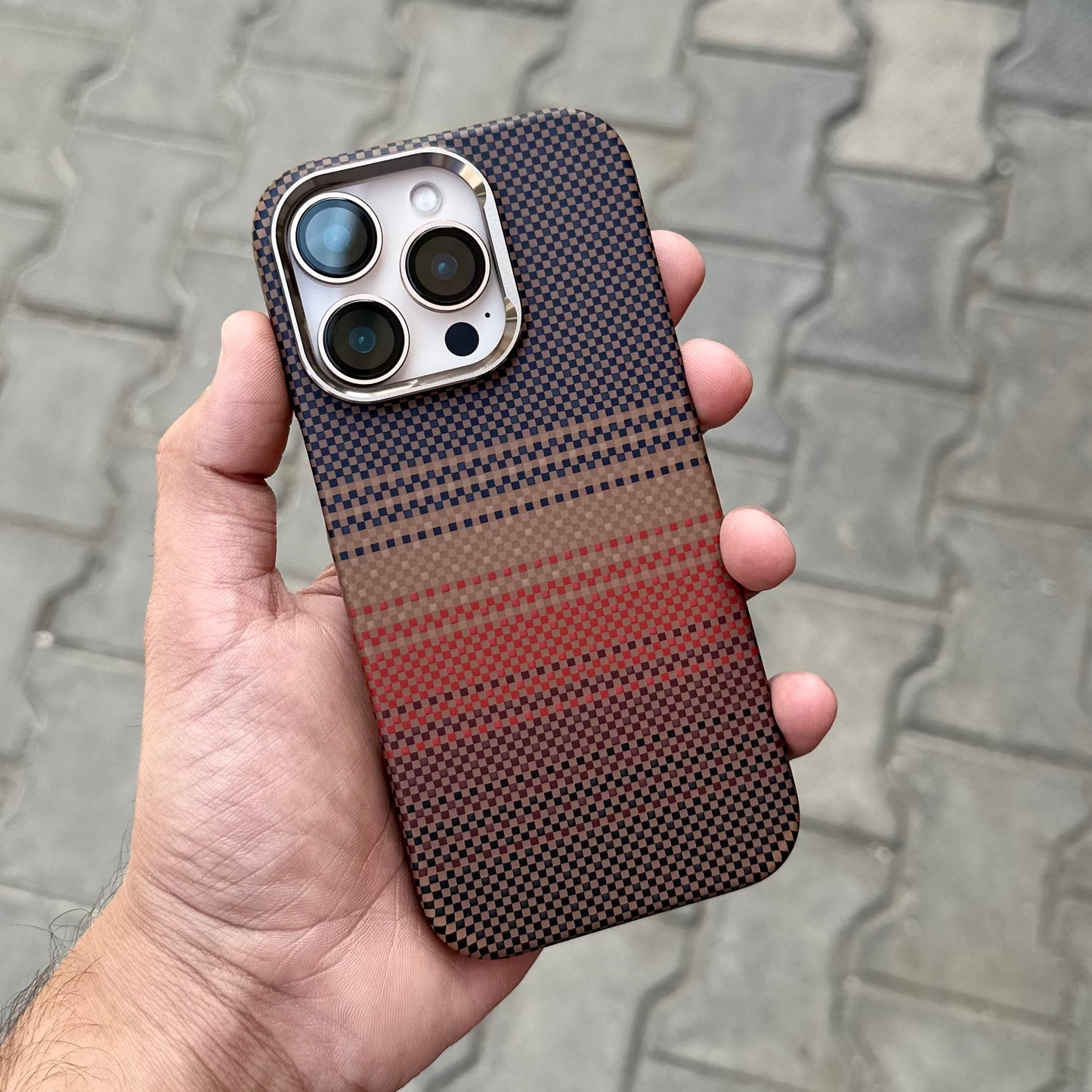 Vosros Carbon Texture Case With Magsafe-Brown2.0 ( No. 1779 )