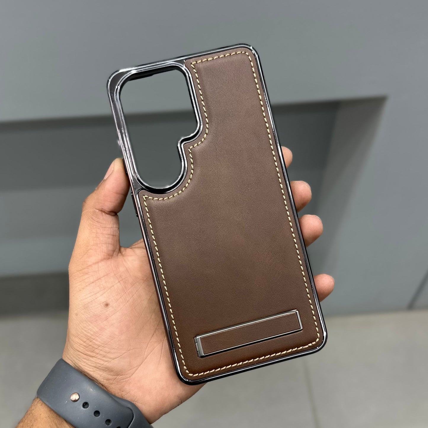 ICON LUXURY LEATHER STAND CASE SAMSUNG - BROWN ( No. 3056 )