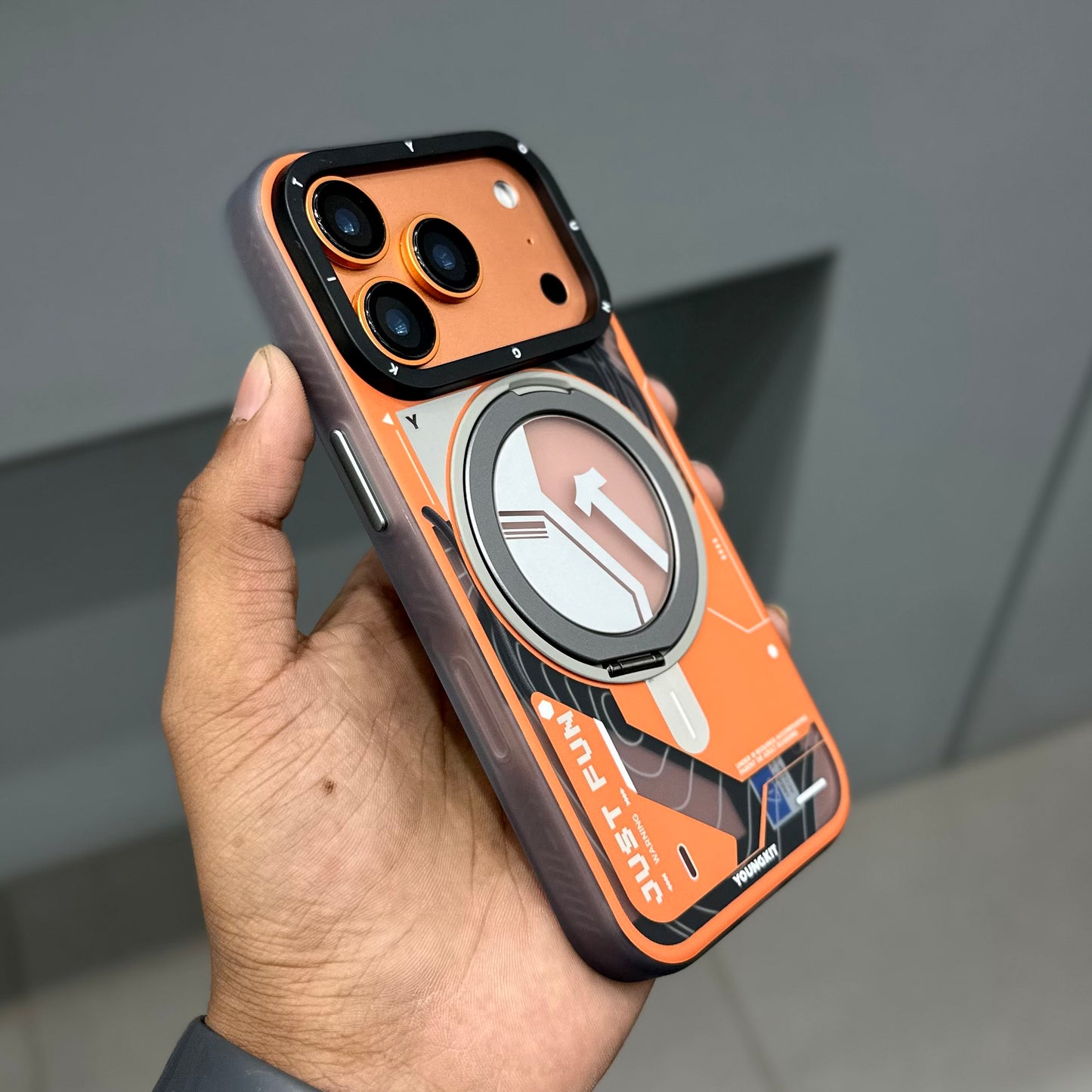 Youngit Cyer With Stand Magsafe Case-Orange ( No . 2331 )