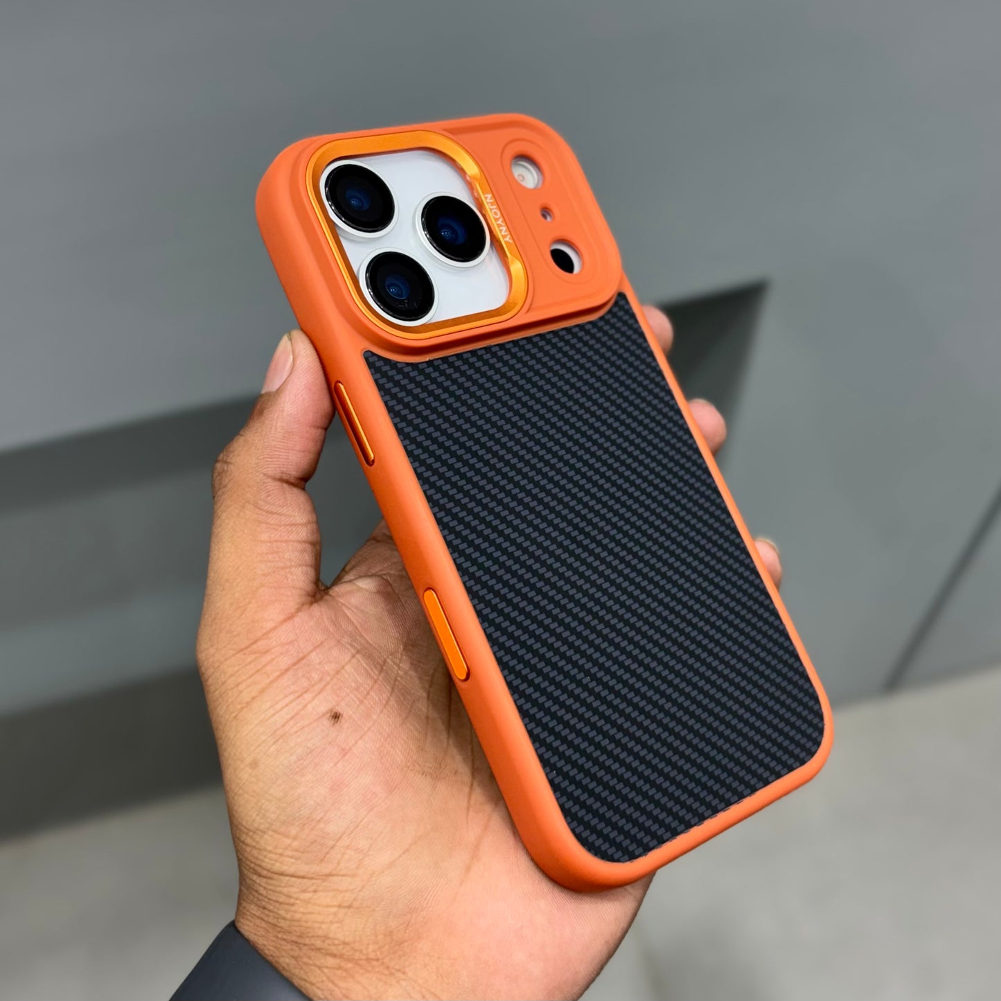 Nyjoy carben case with magsafe -Orange ( No. 2171)