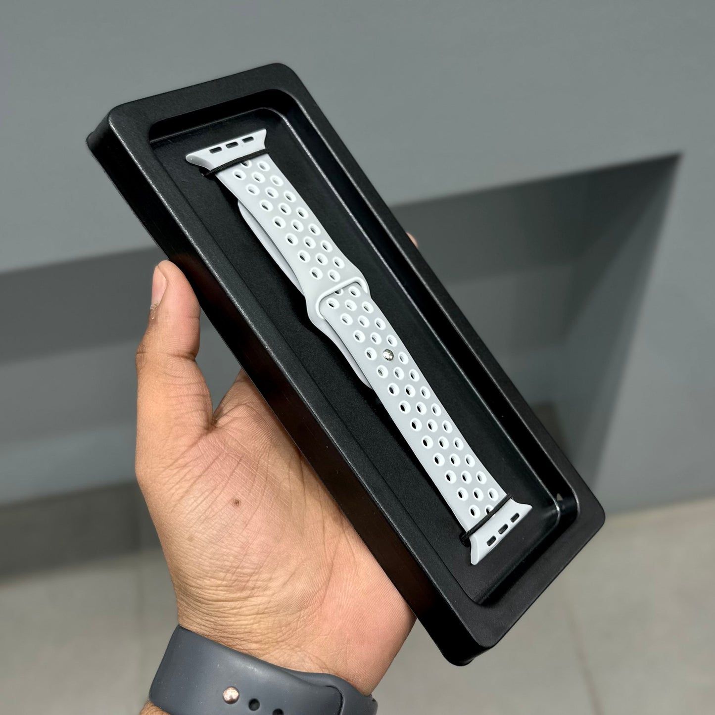 AERO FLEX SPORTS STRAP - LIGHT GREY - WHITE ( No. 3084 )