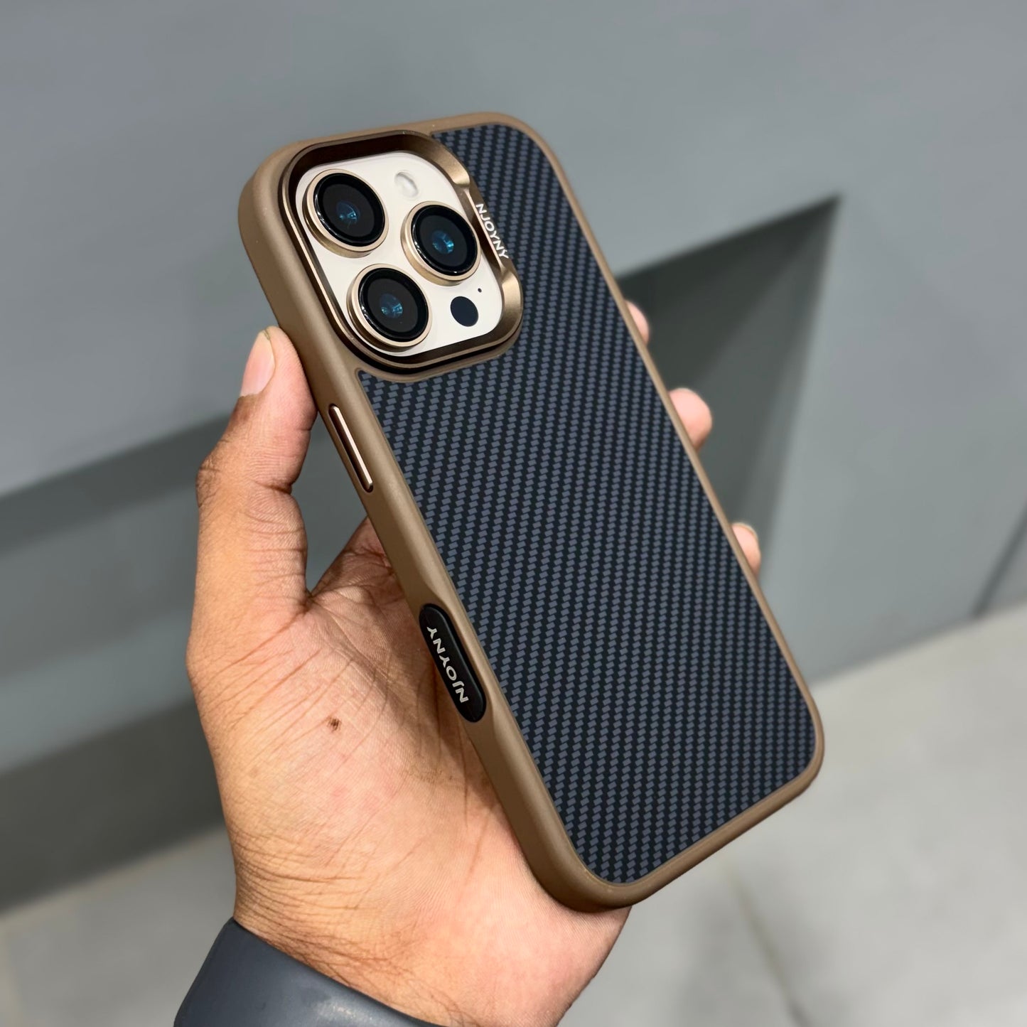 Nyjoy carben case with magsafe -Brown ( No. 2170)