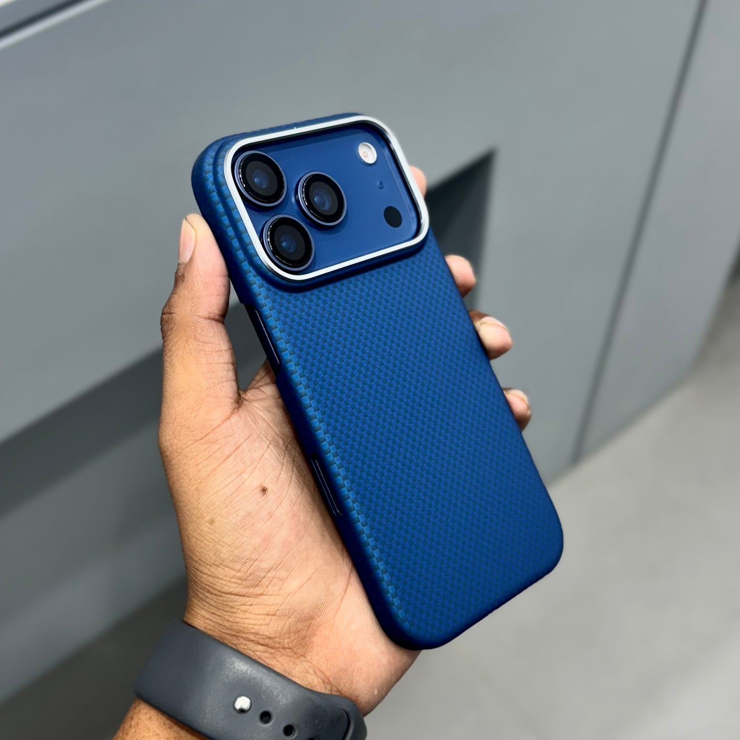 Face Design Carbon Case with Magsafe ( No. 2037 ) 17 Series-Blue