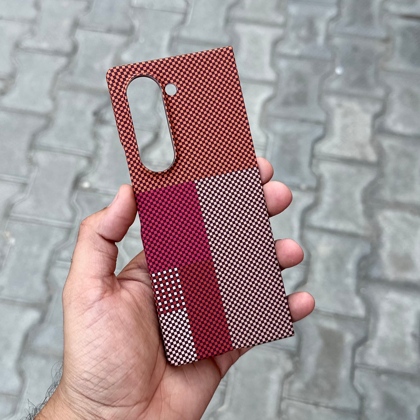 Luxo Orange Check With Magsafe-Samsung ( No. 1891 )