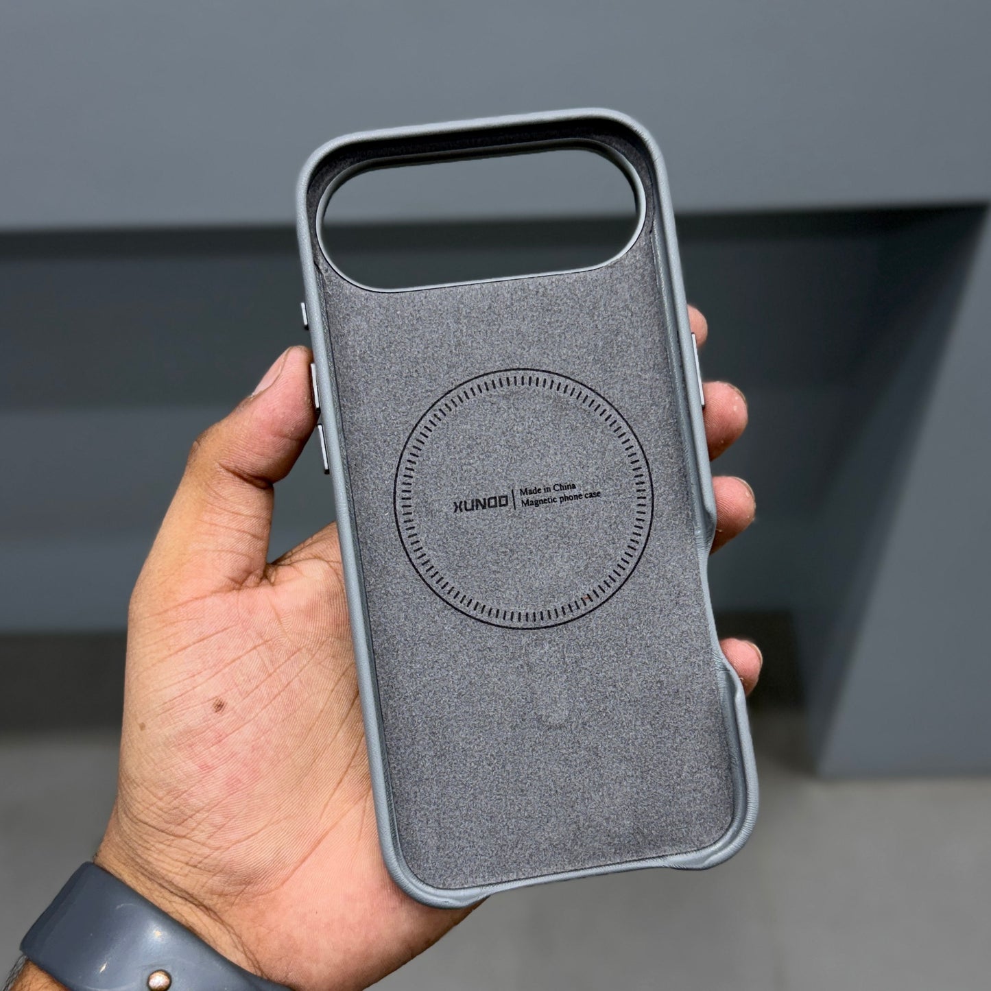 XUNDO UEGAN LEATHER CASE MAGSAFE - GREY ( No. 2874 )