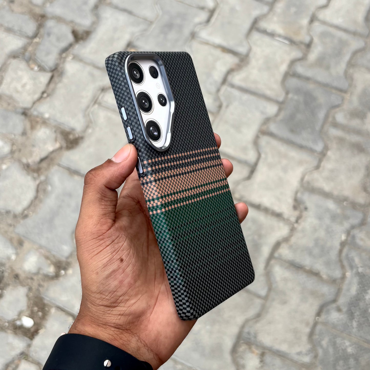 Vosros Carbon Texture Case Green-Samsung ( No. 1875 )