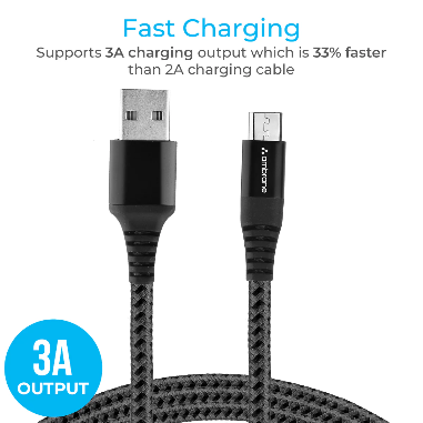 Ambrane USB To Micro Nylon Braided Cable-BCM 15 ( No. 004 )