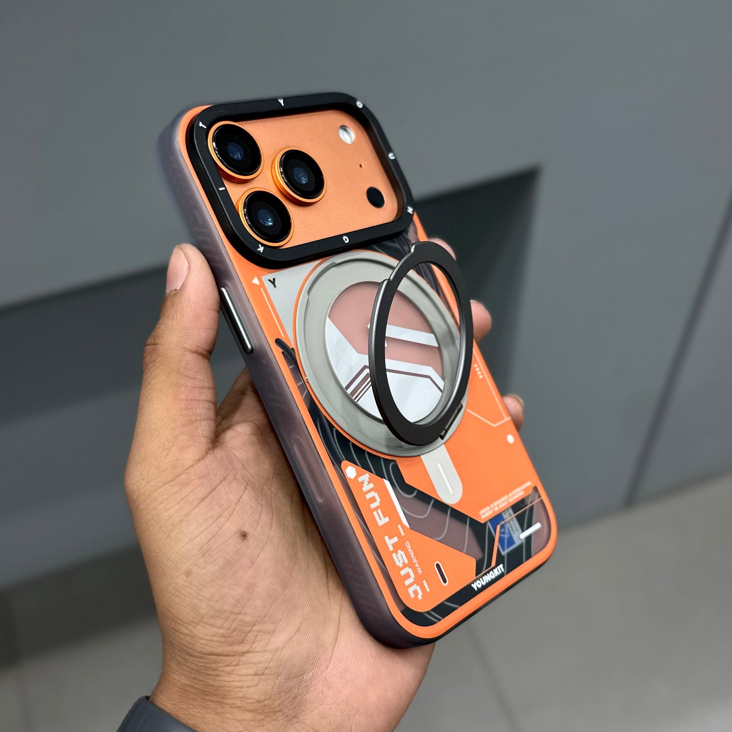 Youngit Cyer With Stand Magsafe Case-Orange ( No . 2331 )
