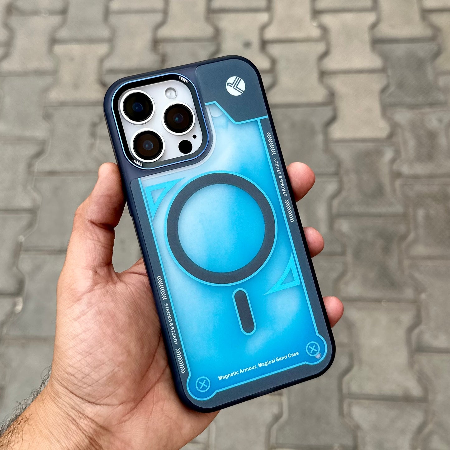 Grafix Sand Floting Case With Magsafe-Blue ( No. 1805 )