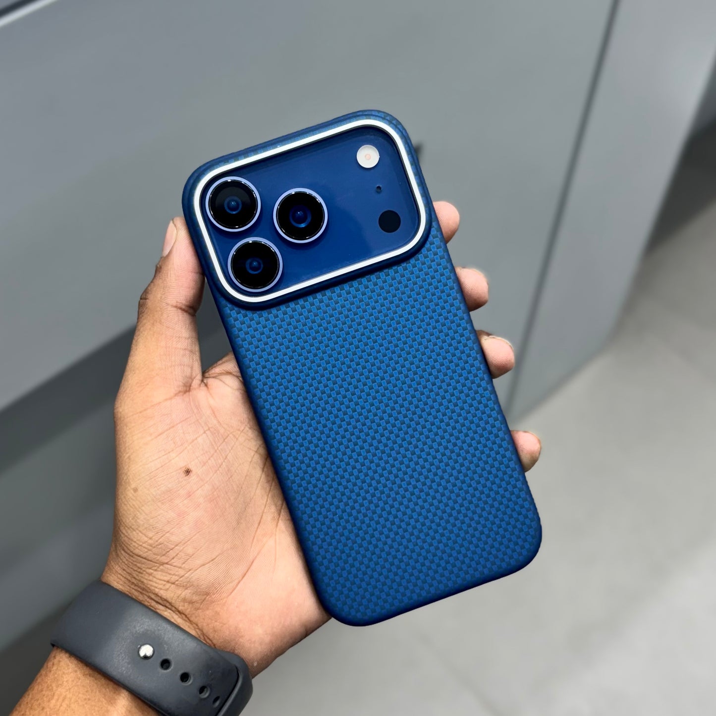 Face Design Carbon Case with Magsafe ( No. 2037 ) 17 Series-Blue