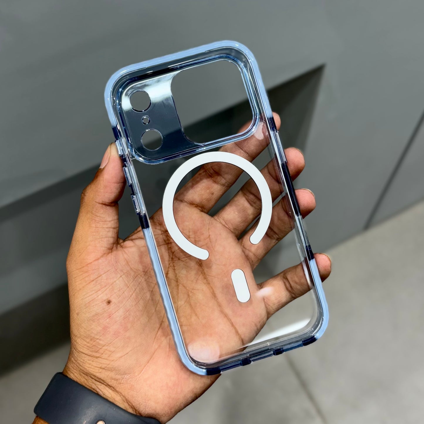 NITO Side Bumpper with Button and Magsafe Case - Blue ( No. 2189)