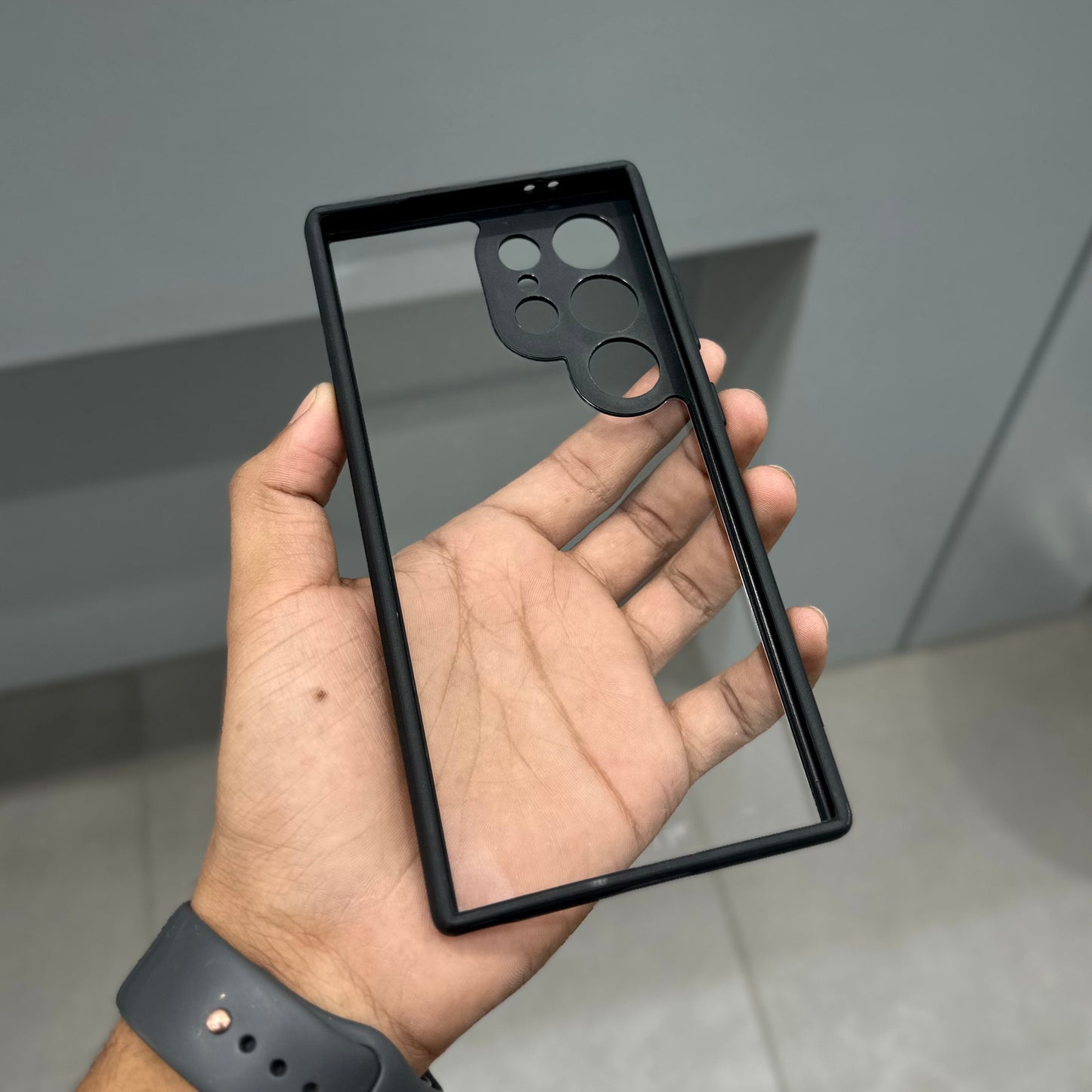 BLACK FRAME CRYSTAL WITH CAMRA GUARD CASE SAMSUNG ( No. 2819 )