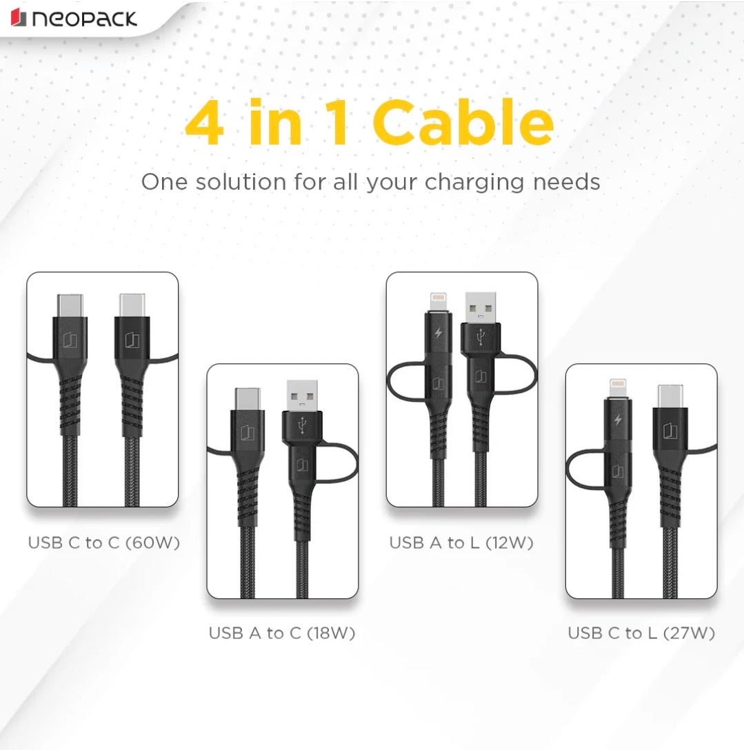 NEOPACK ALMIGHLY MAGNETIC 4 IN 1 CABLE - BLACK ( No. 3959 )