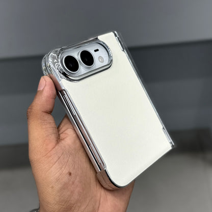 TRANZO VEGAN LEATHER I PHONE DUO CASE - WHITE ( No. 4076 )