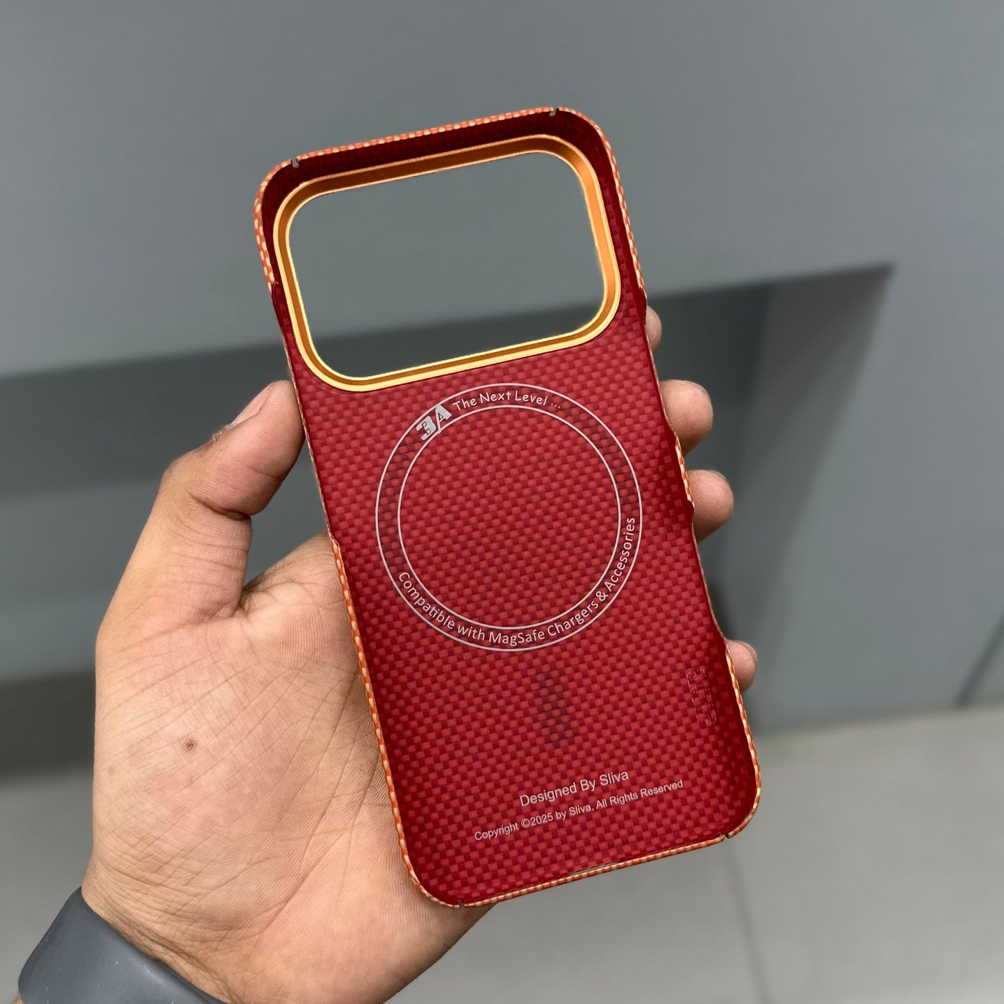 SLIVA IKEVLAR REAL CARBON CASE - ORANGE ( No. 3136 )