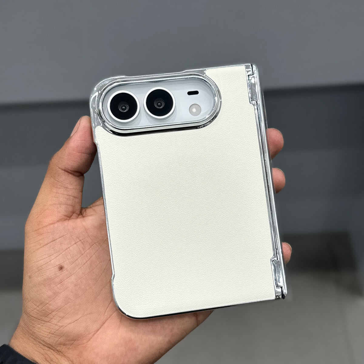TRANZO VEGAN LEATHER I PHONE DUO CASE - WHITE ( No. 4076 )