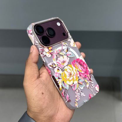 LUXO MAGSAFE CASE - PINK FLOWERS ( No. 4063 )