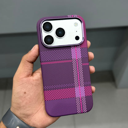LUXO 2.0 SIDE SOFT MAGSAFE CASE - BURGUNDY CHECK ( No. 4161 )