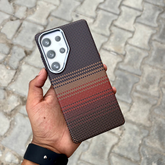 Vosros Carbon Texture Case Brown 2.0-Samsung ( No. 1877)
