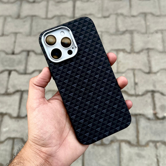 Luxo Black Check Case With Magsafe ( No. 1895 )