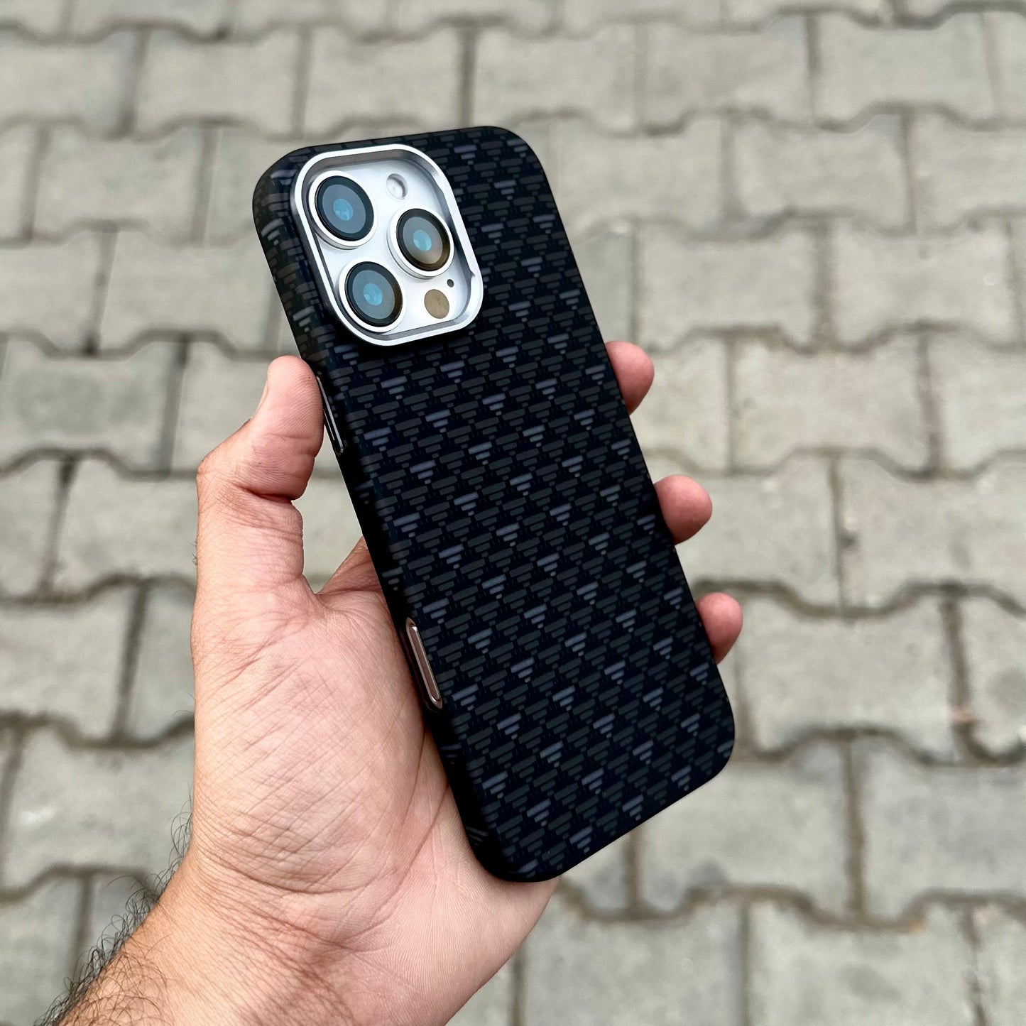 Luxo Black Check Case With Magsafe ( No. 1895 )