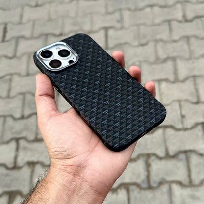 Luxo Black Check Case With Magsafe ( No. 1895 )