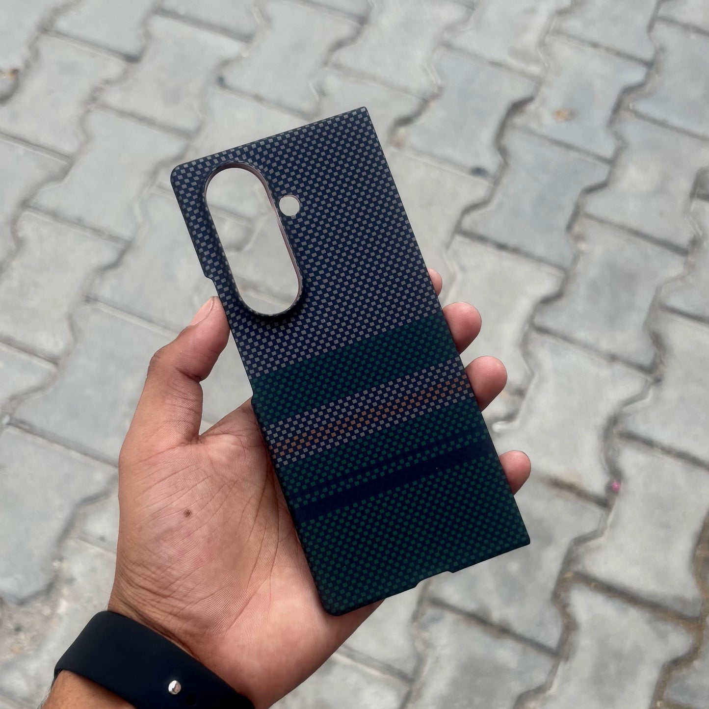 Luxo Green Grey Lines Case With Magsafe-Samsung ( No. 1908 )