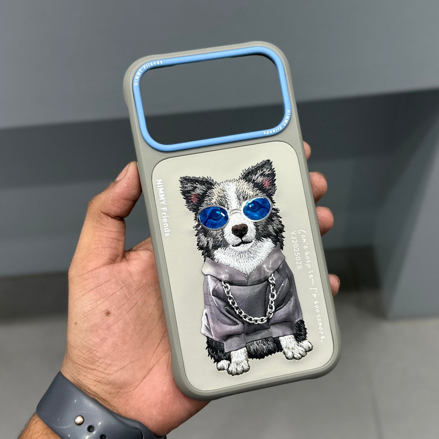NIMMY DOG CHAIN CASE-GREY BLUE ( No. 2533 )