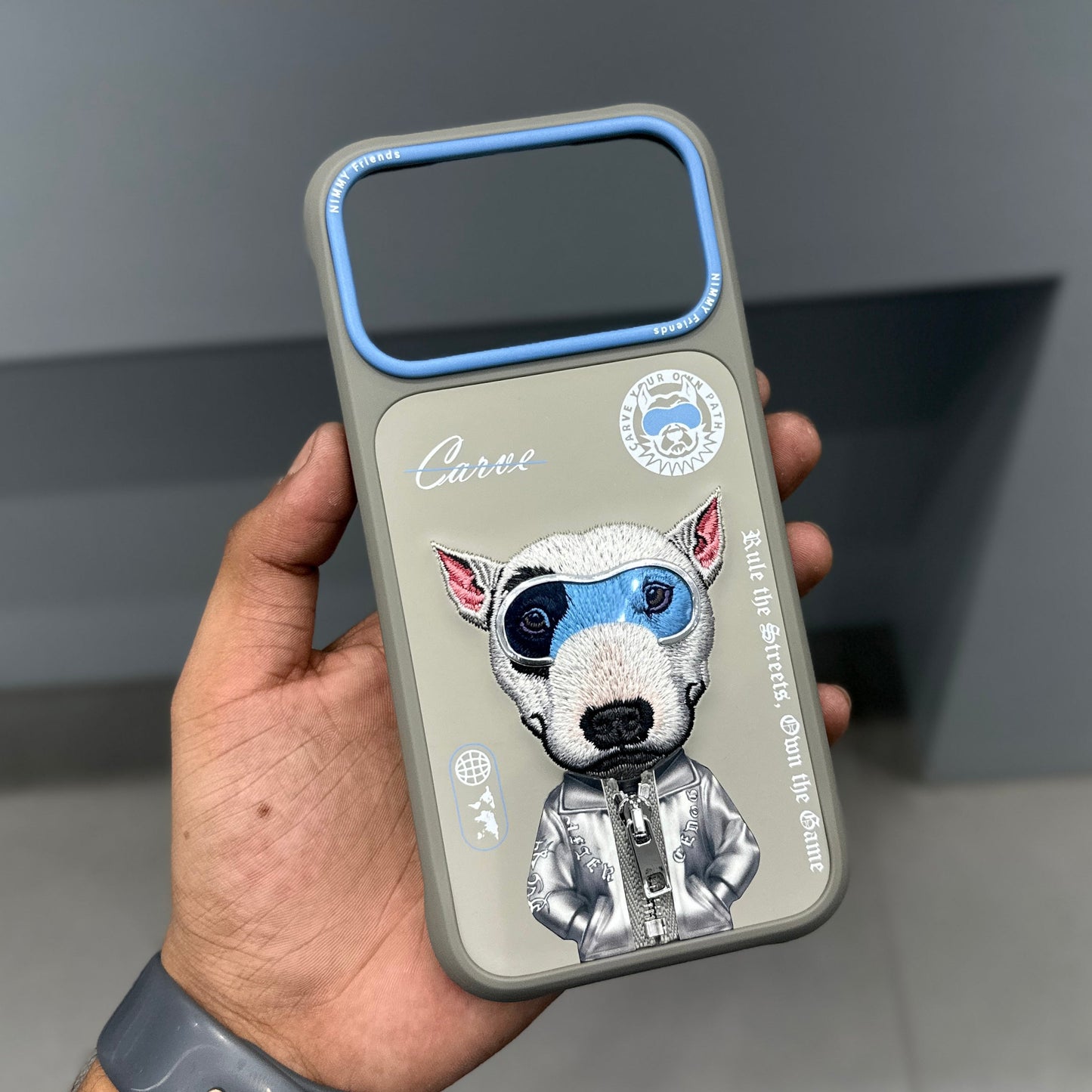 NIMMY DOG CHAIN CASE - GREY BLUE 2.0 ( No. 2534 )