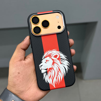 LION CARBON MAGSAFE CASE 2.0 - BLACK - RED ( No. 3735 )