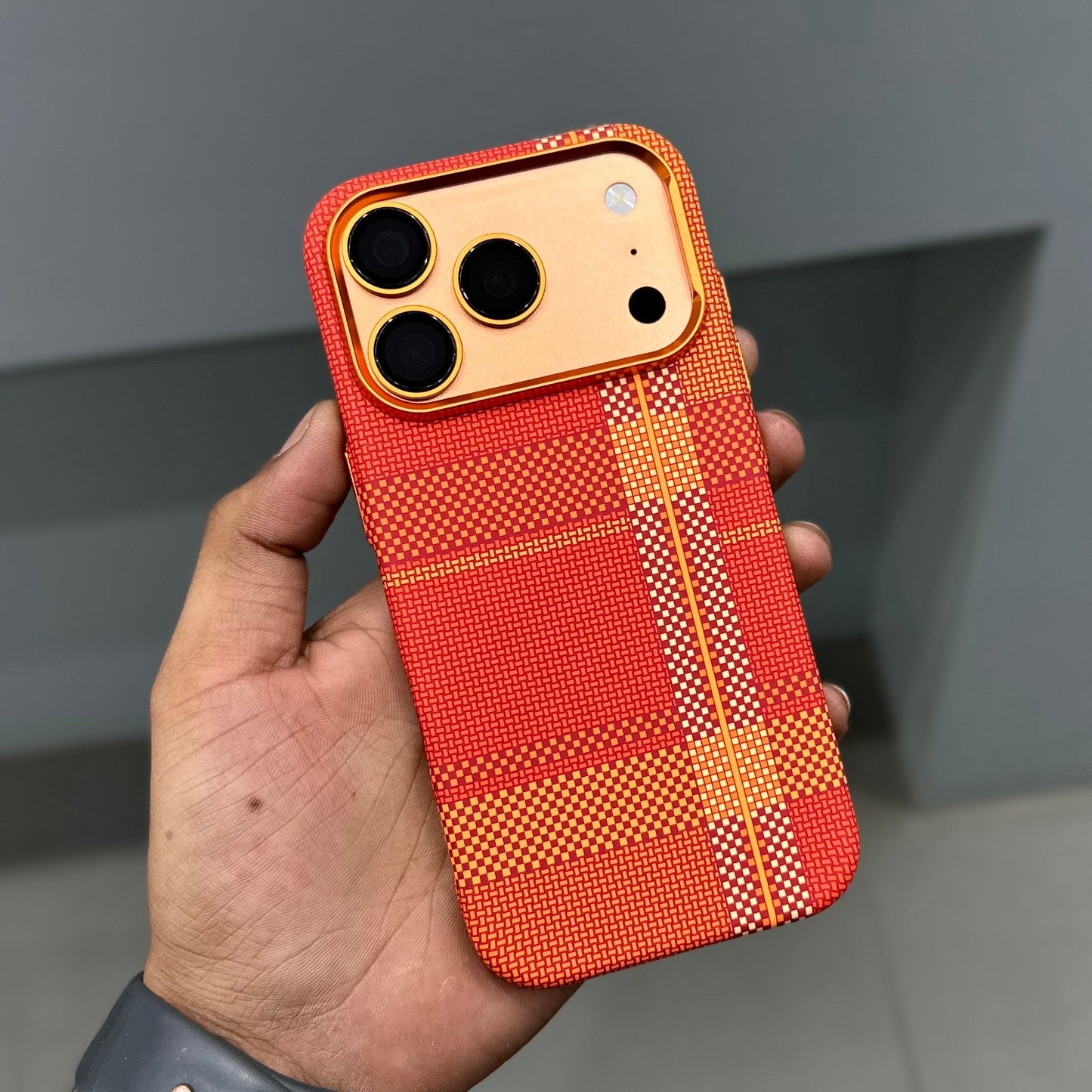 LUXO MAGSAFE CASE - ORANGE JO CHECK ( No. 3584 )
