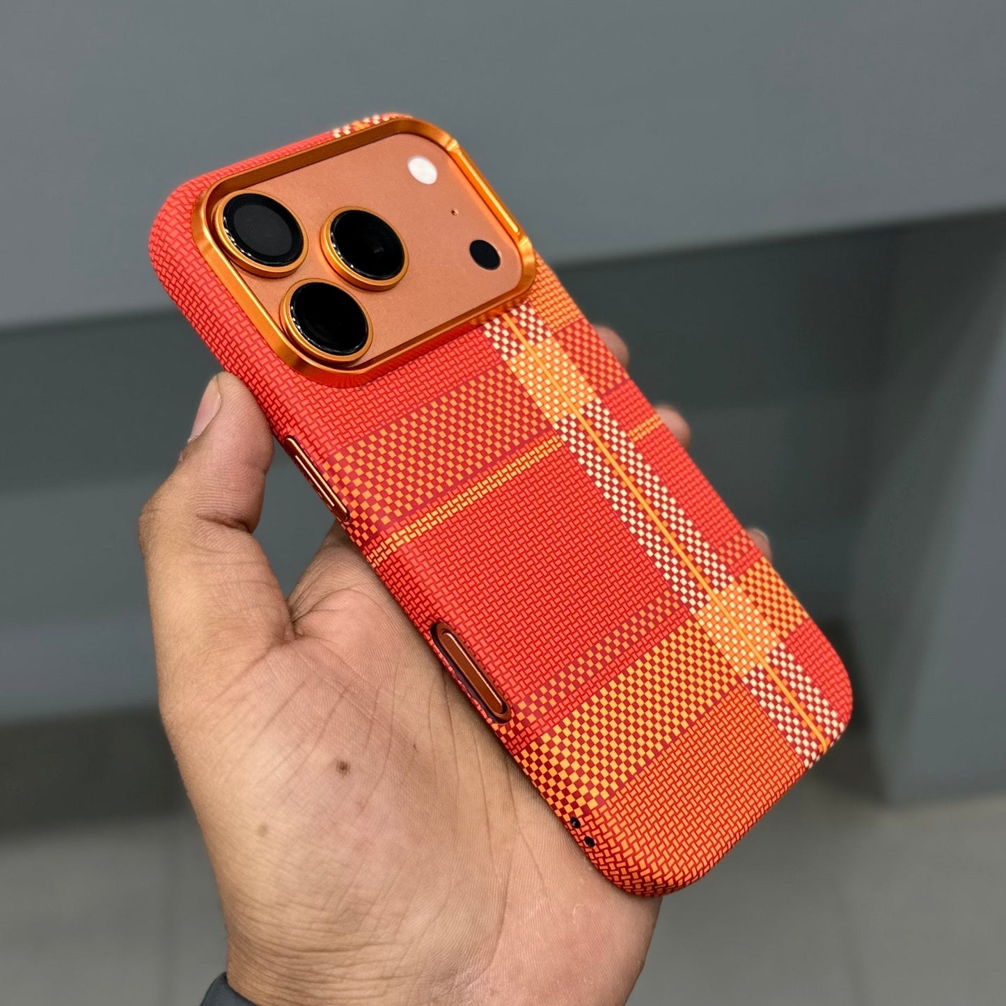 LUXO MAGSAFE CASE - ORANGE JO CHECK ( No. 3584 )