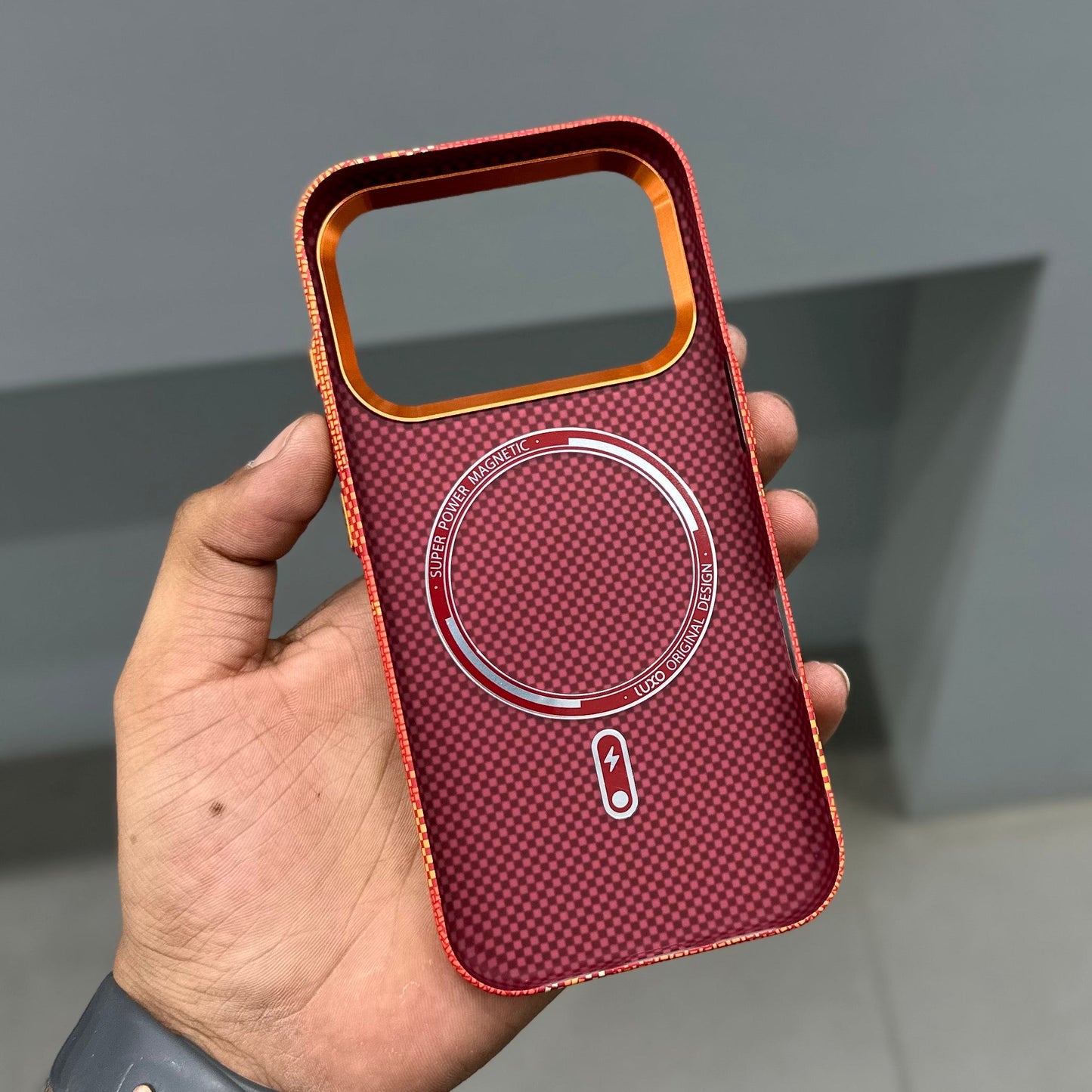 LUXO MAGSAFE CASE - ORANGE JO CHECK ( No. 3584 )