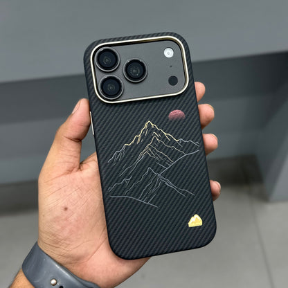 MEMUMI REAL CARBON FIBER CASE - BLACK GOLD ( No. 4135 )