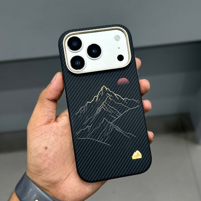 MEMUMI REAL CARBON FIBER CASE - BLACK GOLD ( No. 4135 )