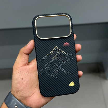 MEMUMI REAL CARBON FIBER CASE - BLACK GOLD ( No. 4135 )