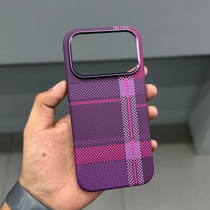 LUXO 2.0 SIDE SOFT MAGSAFE CASE - BURGUNDY CHECK ( No. 4161 )