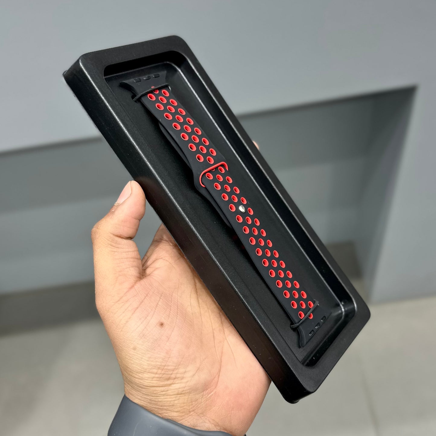 AERO FLEX SPORTS STRAP - BLACK - RED ( No. 3082 )