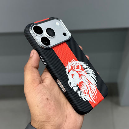 LION CARBON MAGSAFE CASE 2.0 - BLACK - RED ( No. 3735 )