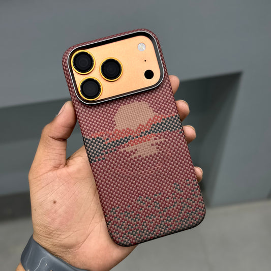 CMAQ ARAMID PRO MAGSAFE REAL CARBON CASE - SUNRISE BROWN ( No. 3321 )