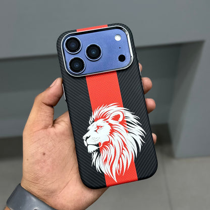 LION CARBON MAGSAFE CASE 2.0 - BLACK - RED ( No. 3735 )
