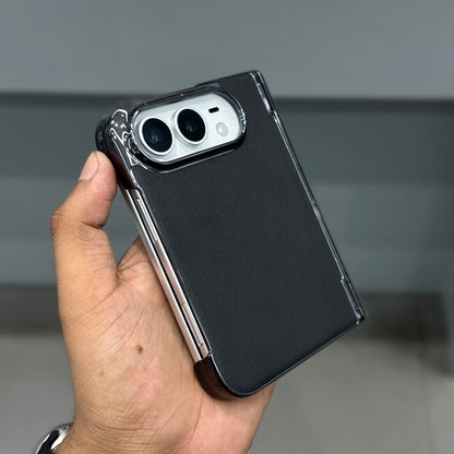 TRANZO VEGAN LEATHER I PHONE DUO CASE - BLACK ( No. 4074 )
