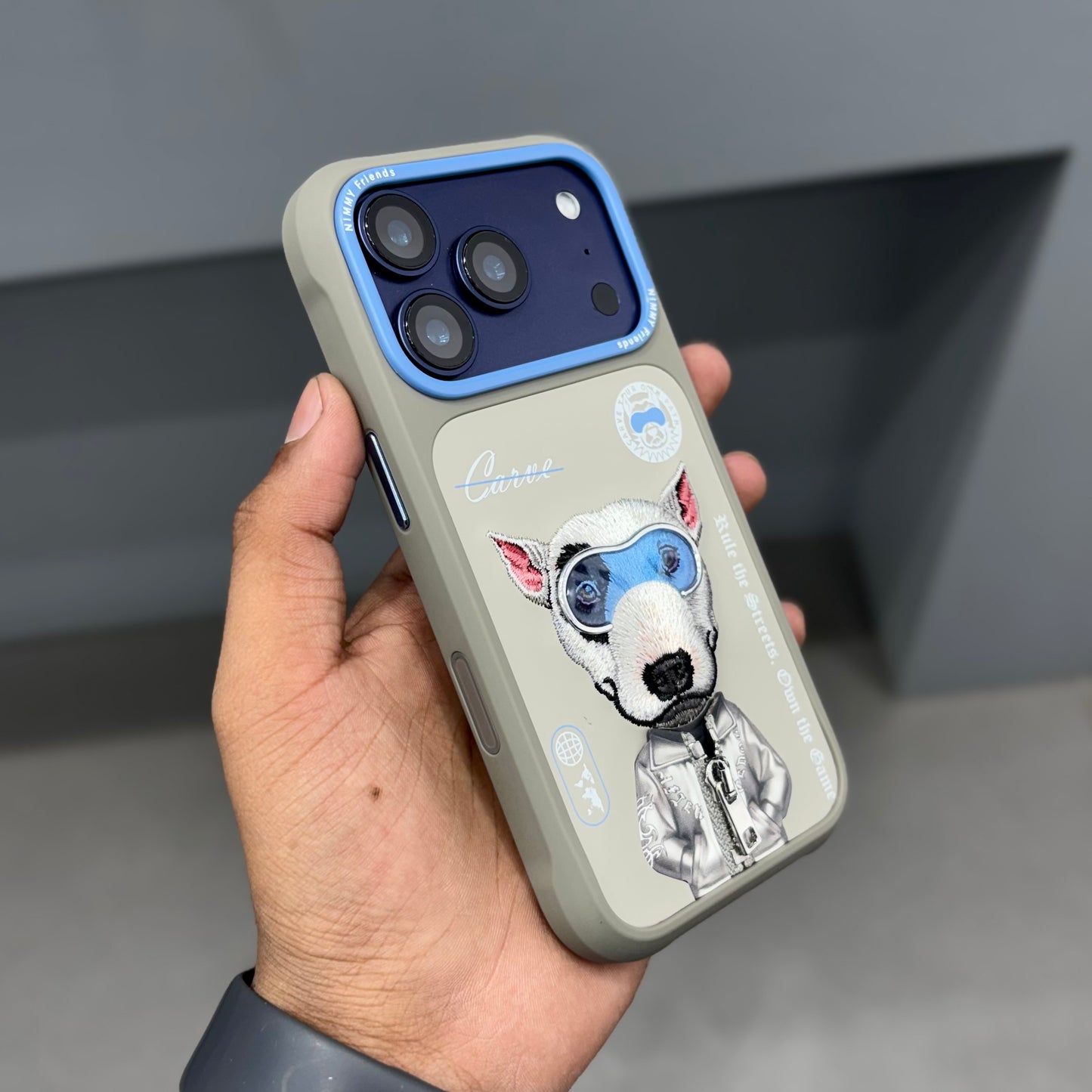 NIMMY DOG CHAIN CASE - GREY BLUE 2.0 ( No. 2534 )