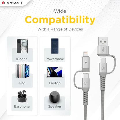 NEOPACK ALMIGHLY MAGNETIC 4 IN 1 CABLE - GREY ( No. 3960 )
