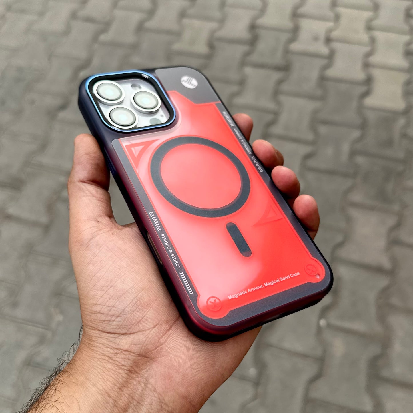 Grafix Sand Floting Case With Magsafe-Orange ( No. 1804 )